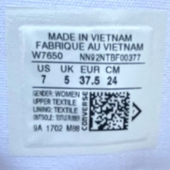 CONVERSE Chuck Taylor All Star High Tops White Size 7 Women’s Style W7650 NEW - Picture 10 of 10